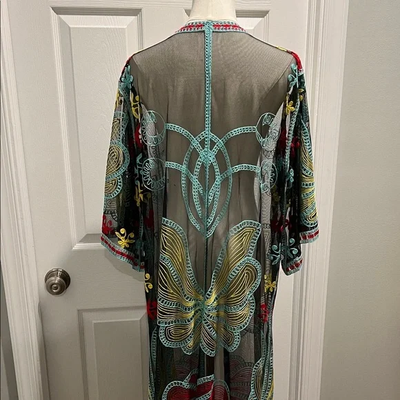 Embroidered Sheer Robe - Picture 5 of 5